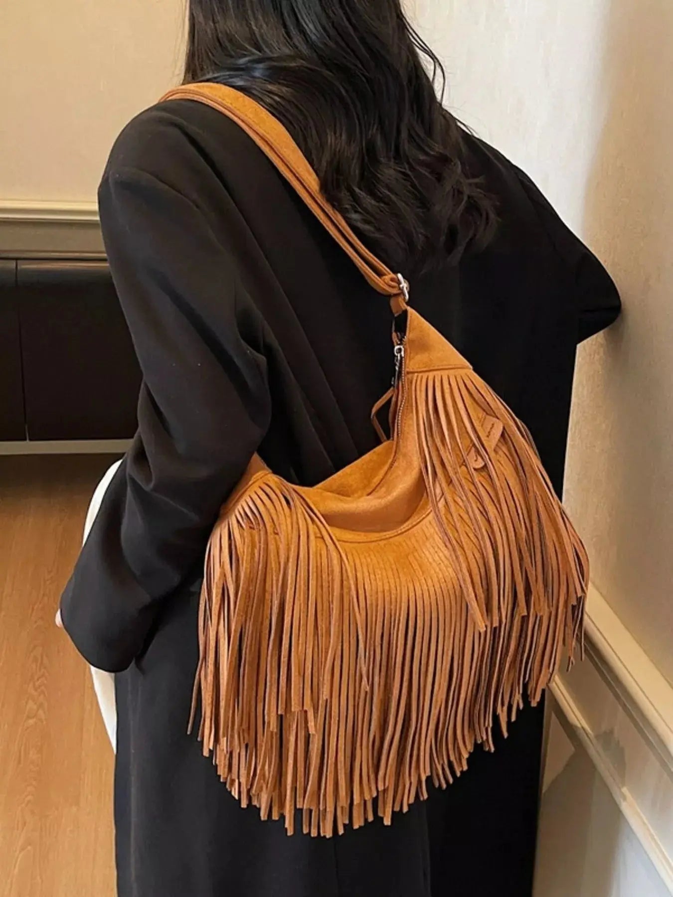 Fringe Suede Crossbody Bag Simply Love