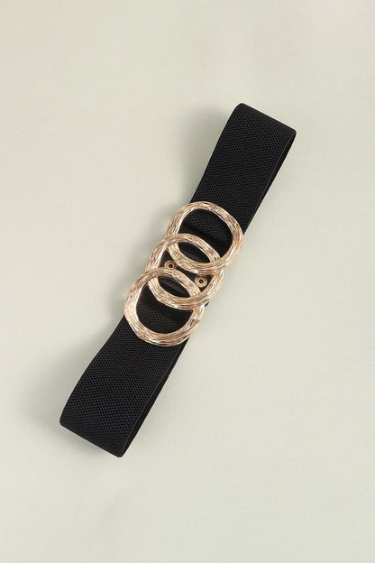 Zinc Alloy Buckle Elastic Wide Belt.