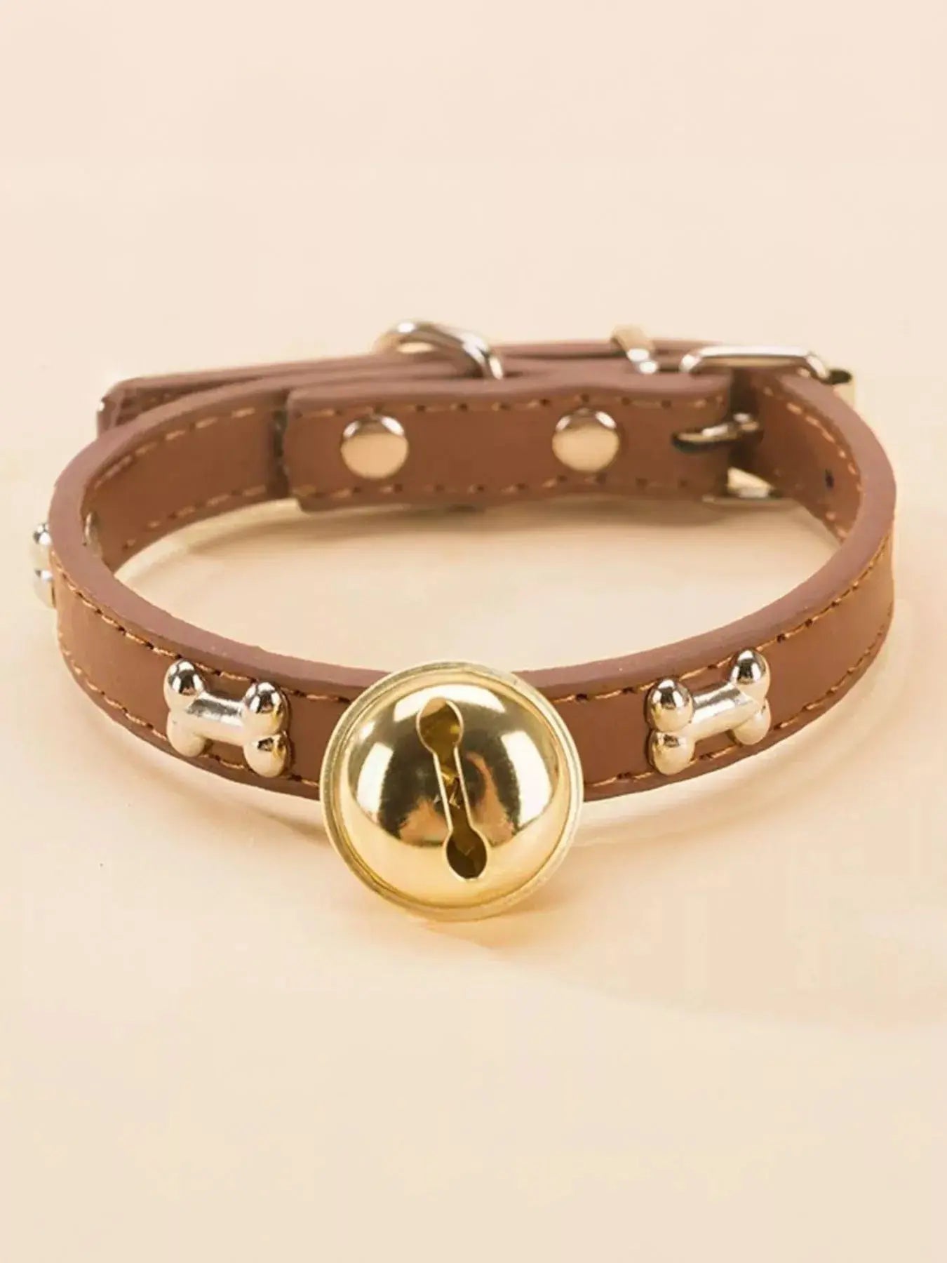 Leather Pet Collar with Bell Simply Love