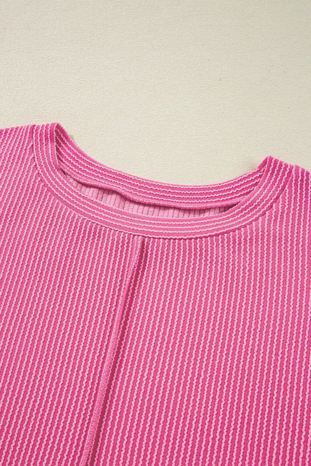 Bonbon Spiral Ribbed Exposed Seam Top Plus Size Long Sleeve Dear-Lover Dropshipping