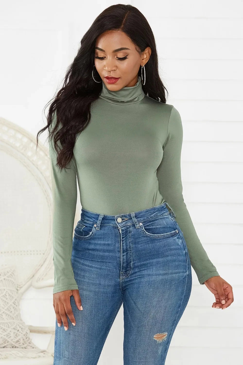 Turtleneck Long Sleeve Bodysuit Coco’s Tee Boutique