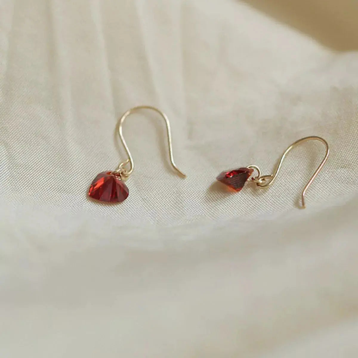 Zircon Heart Drop Earrings Simply Love