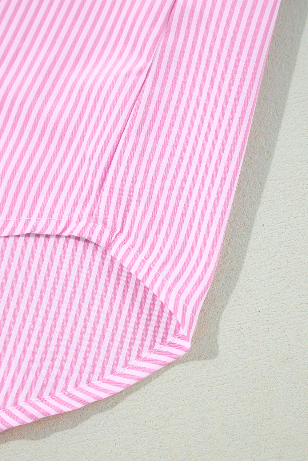 Chic pink striped colorblock plus size shirt