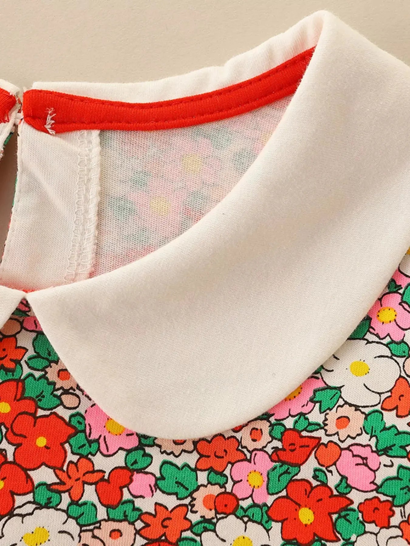 Children's Floral Print Long Sleeve Peter Pan Collar Dress Simply Love