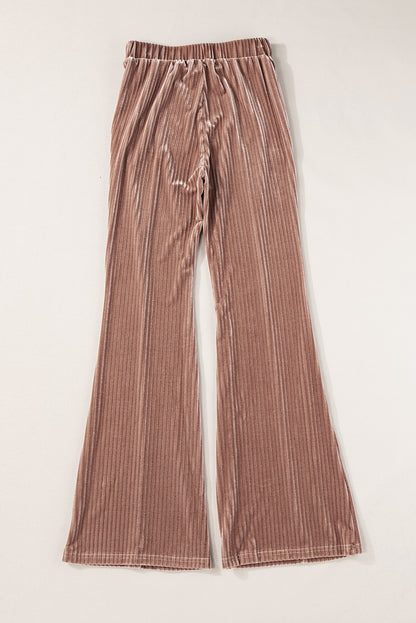 Chic dusty pink corduroy flare pants