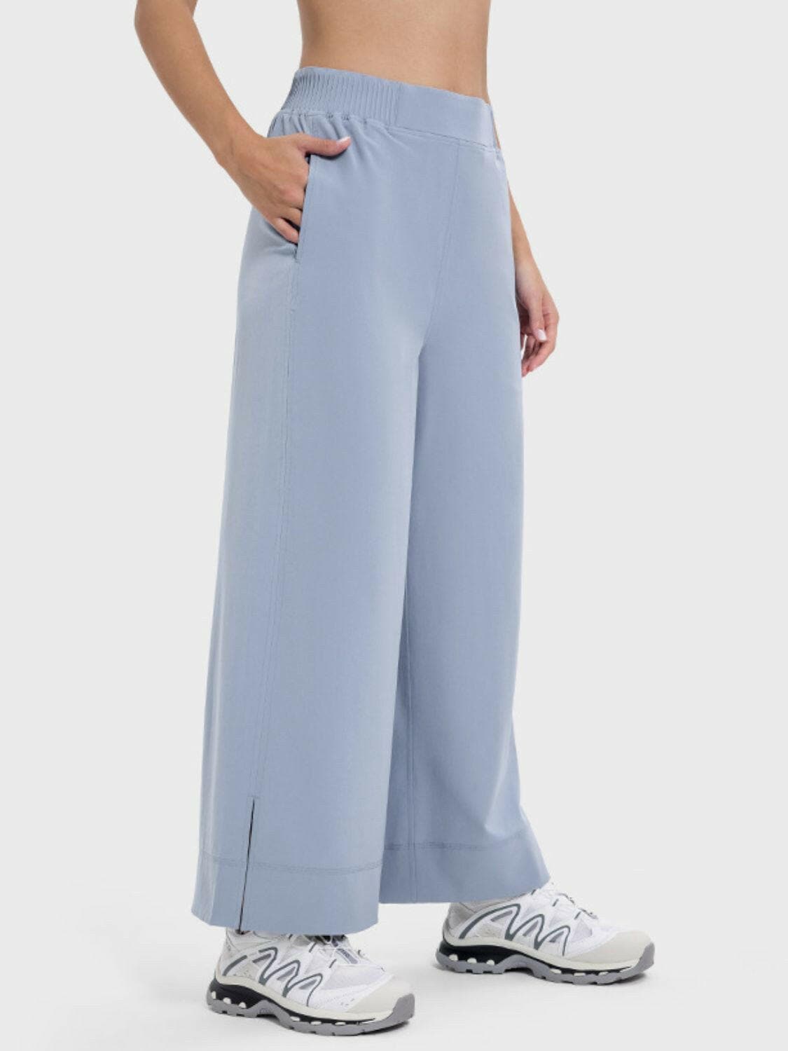 Slit Wide Leg Active Pants.