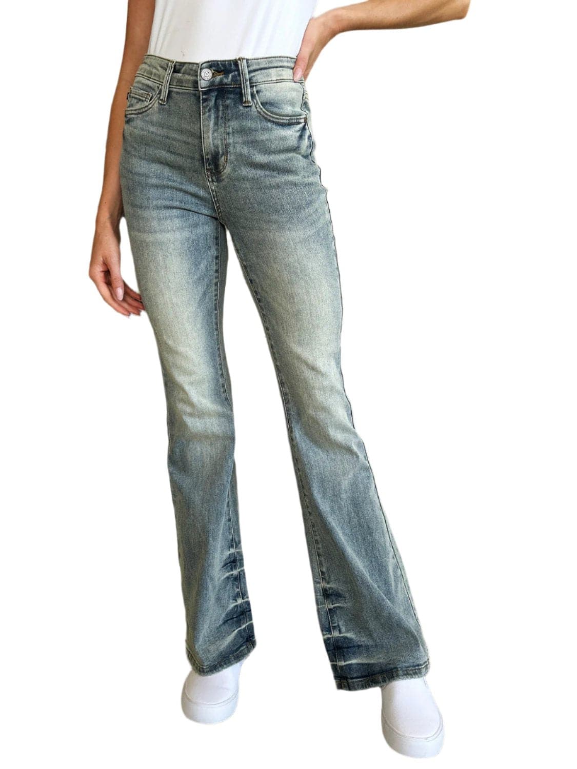 Judy Blue Full Size High Waist Flare Jeans.