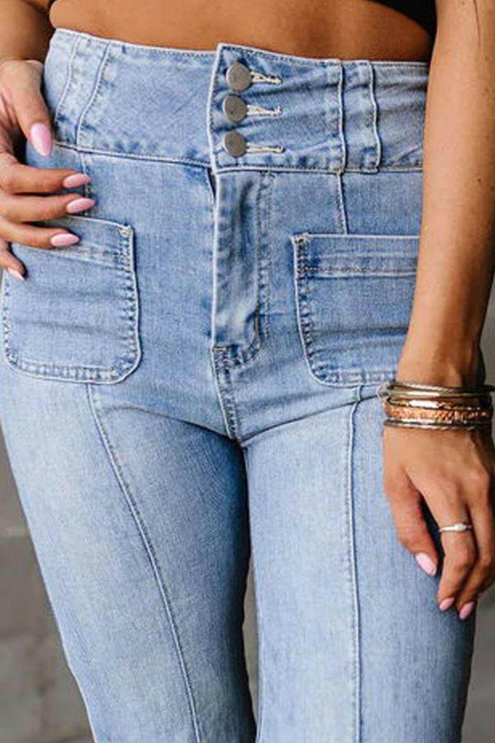 High Waist Bootcut Jeans.