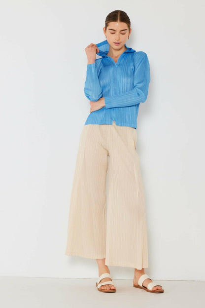 Marina West Swim Pleated Wide-Leg Pants with Side Pleat Detail.