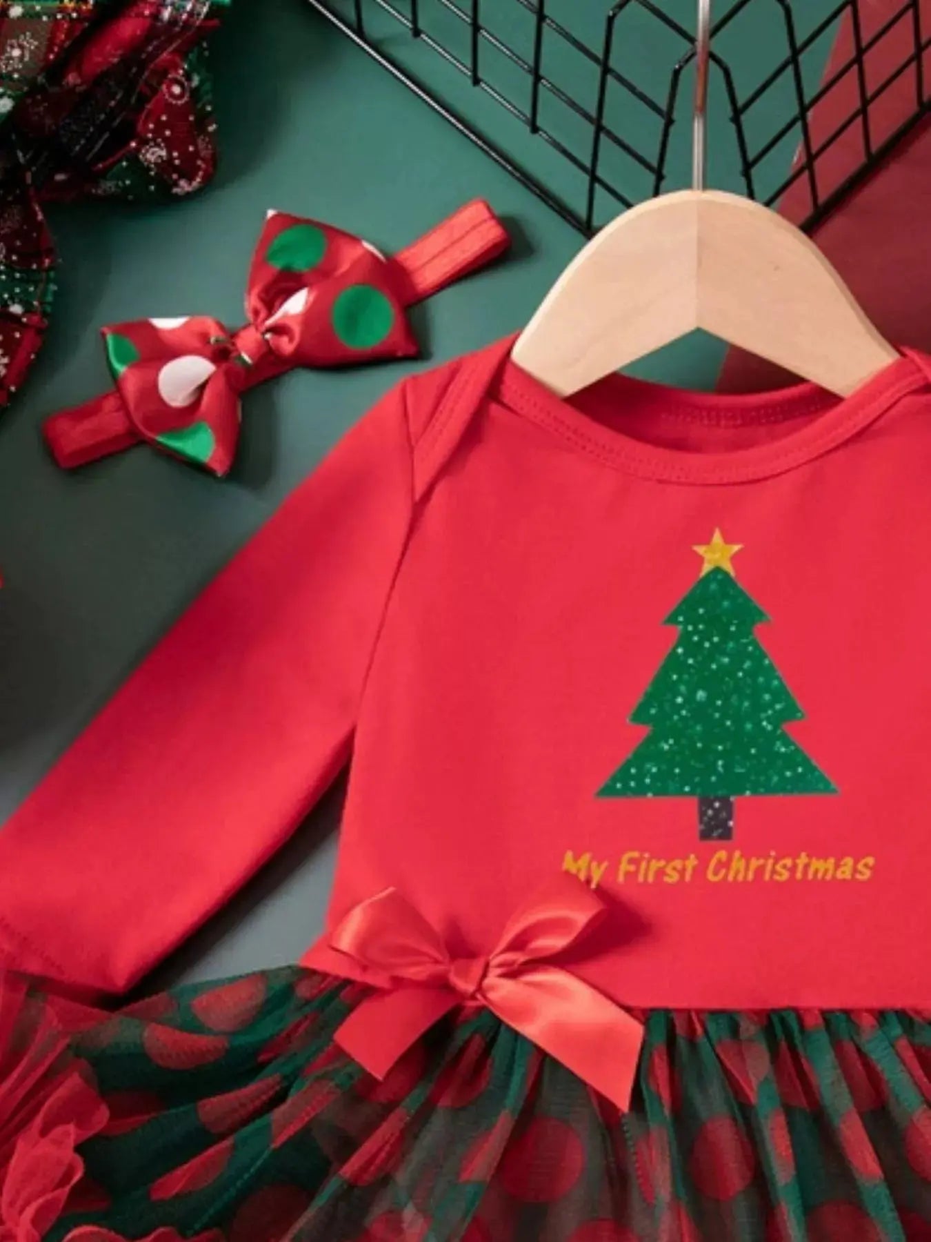 Children's Christmas Stocking Tulle Ruffle Dress Simply Love