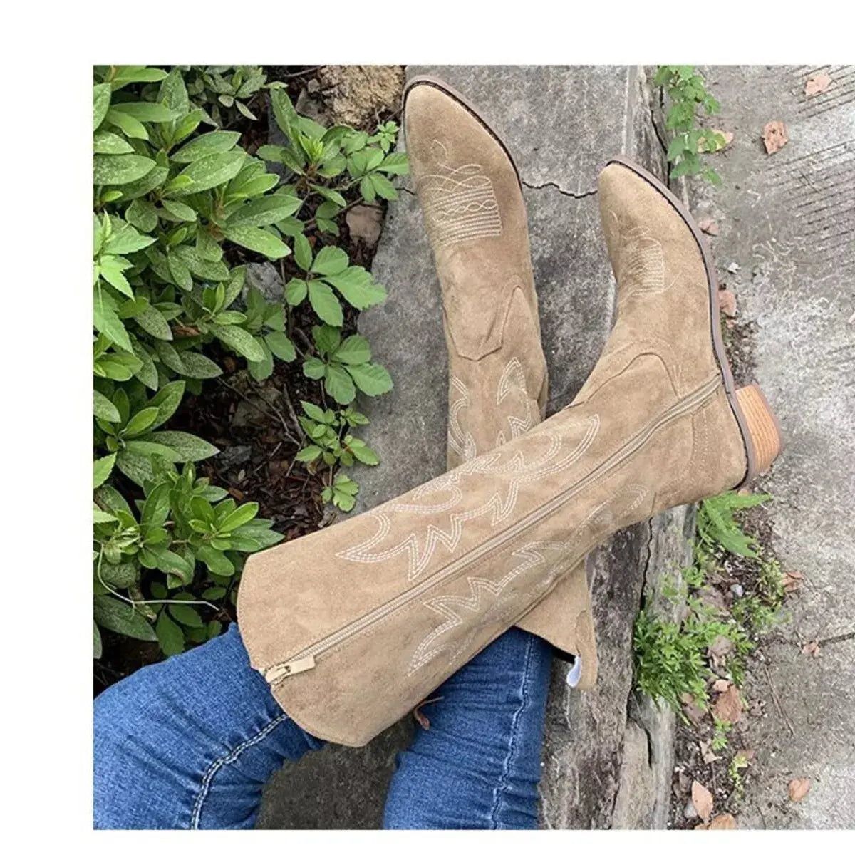 Point Toe Block Heels Boots Simply Love