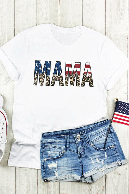 MAMA Round Neck Short Sleeve T-Shirt.