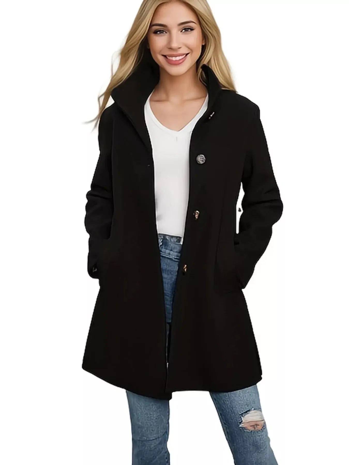 Button-Down Long Sleeve Outerwear Simply Love