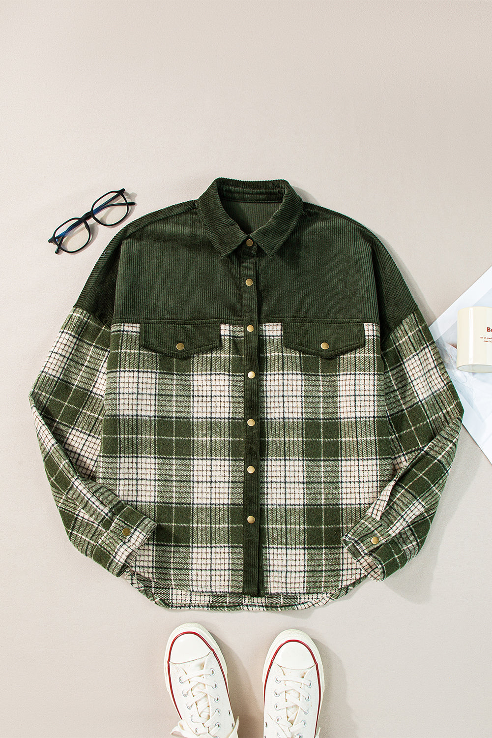 Everyday Plaid Corduroy Jacket
