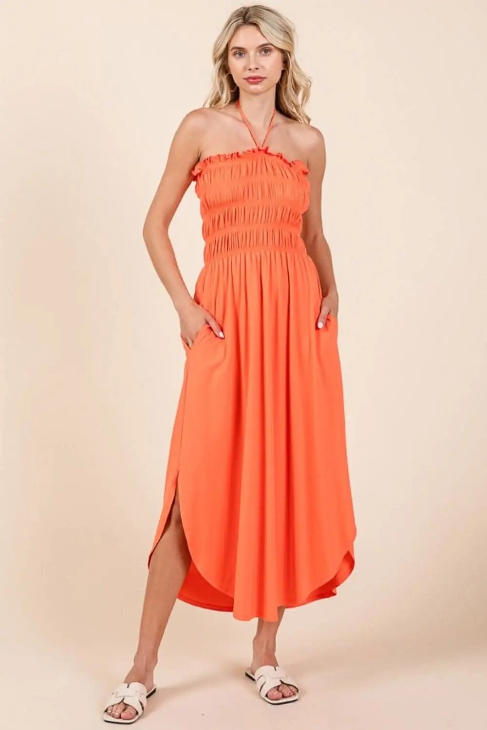 Culture Code shirred dress with pockets - Love Salve 