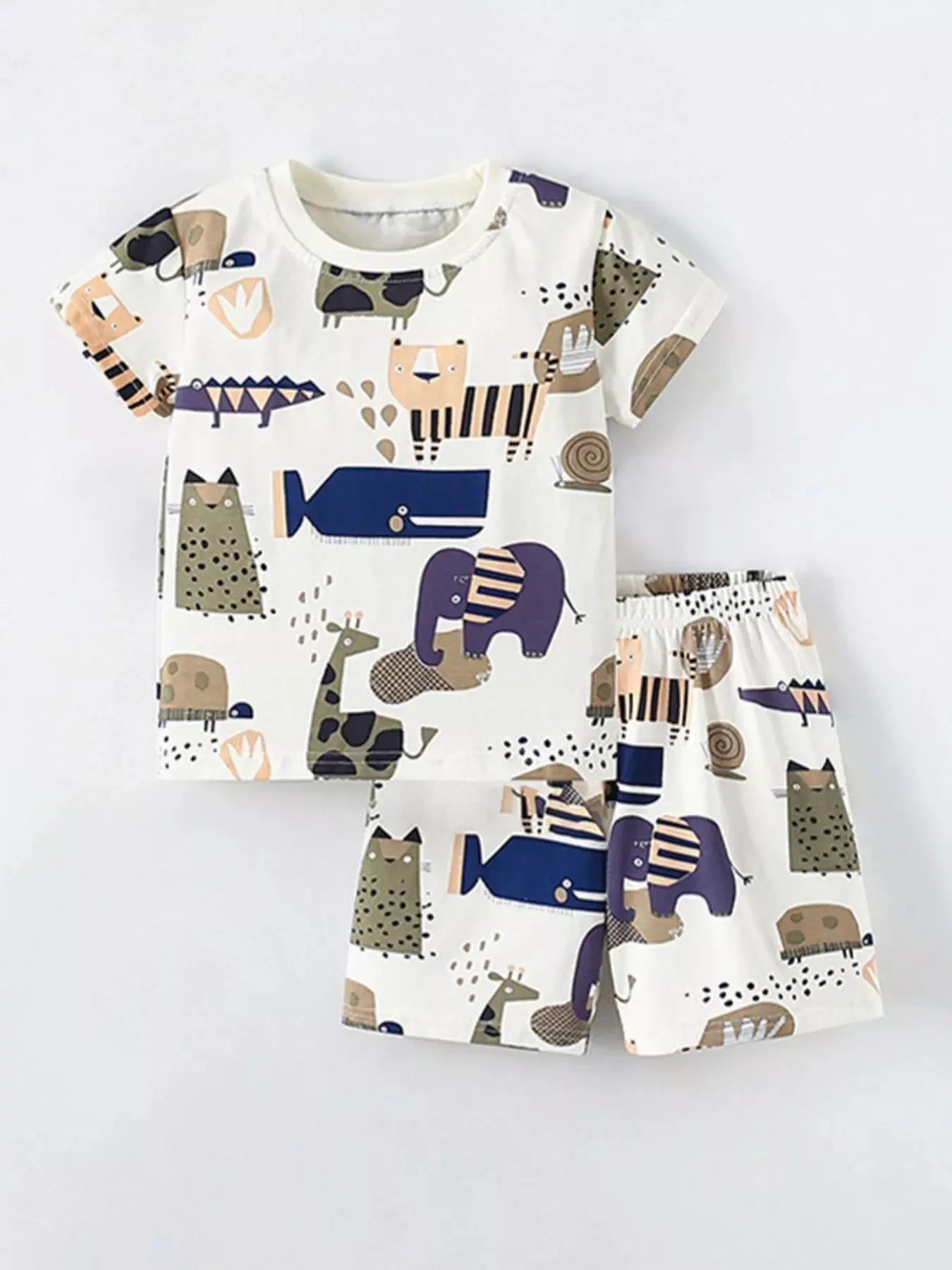 Children's Animal Print Short Sleeve Tee and Shorts Set Simply Love
