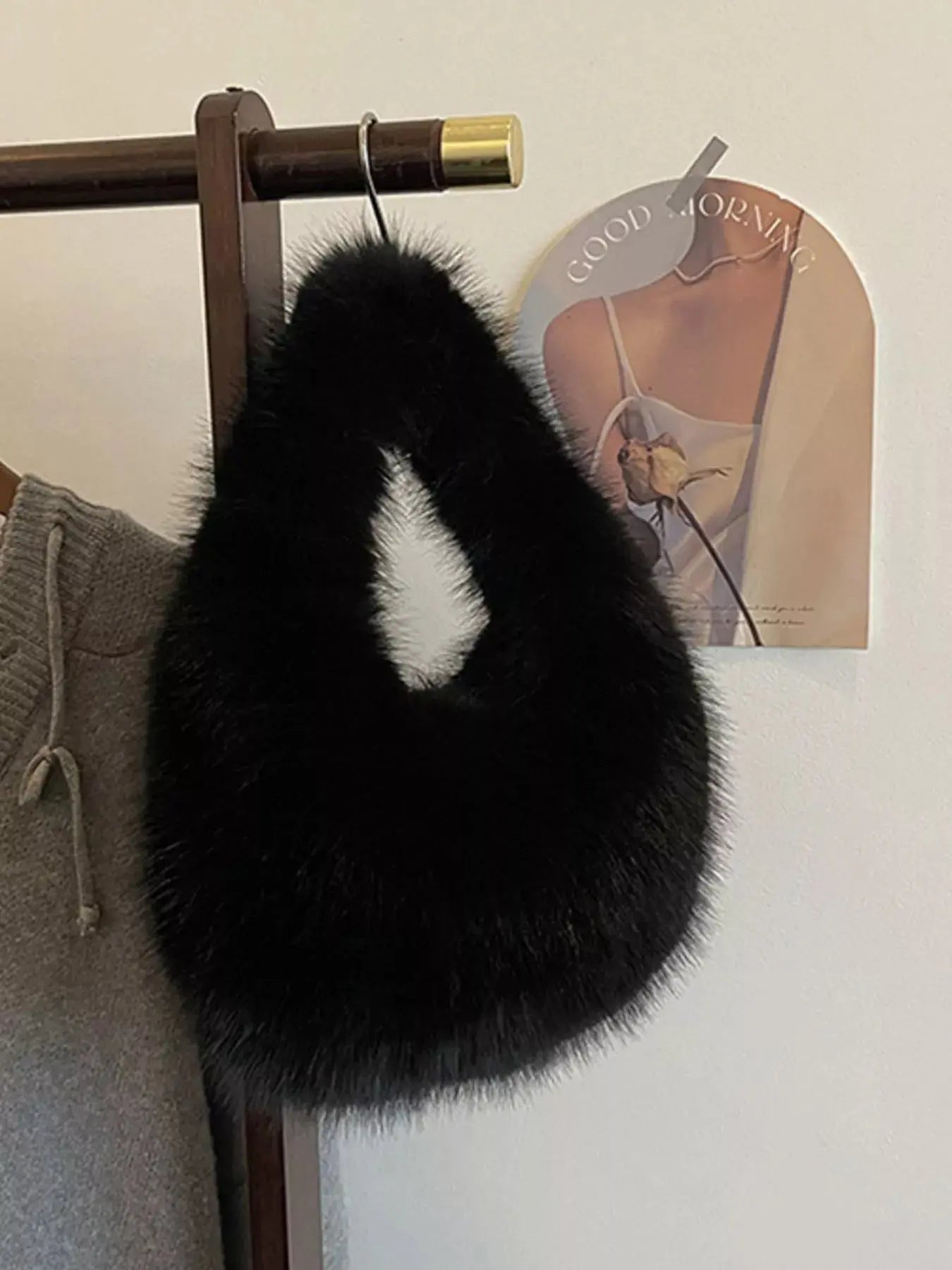 Fluffy Solid Color Handbag Simply Love