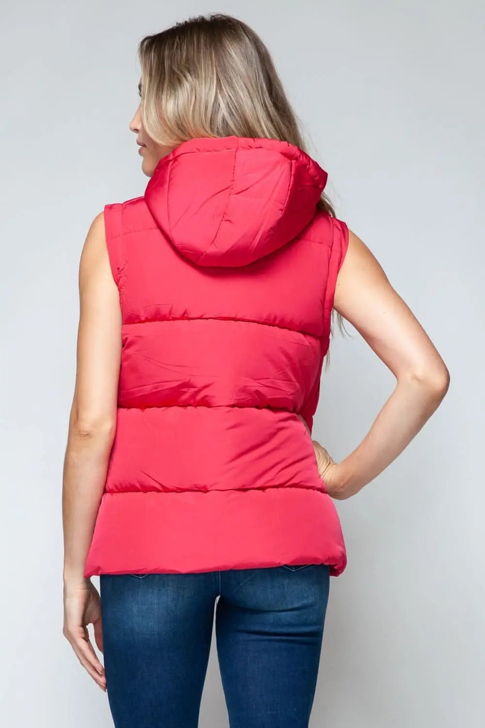 Snobbish hooded vest with zip and snap closures - Love Salve 