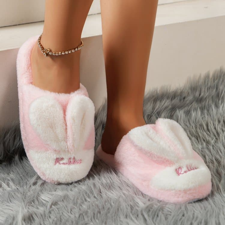 Cozy rabbit ear slippers - flats