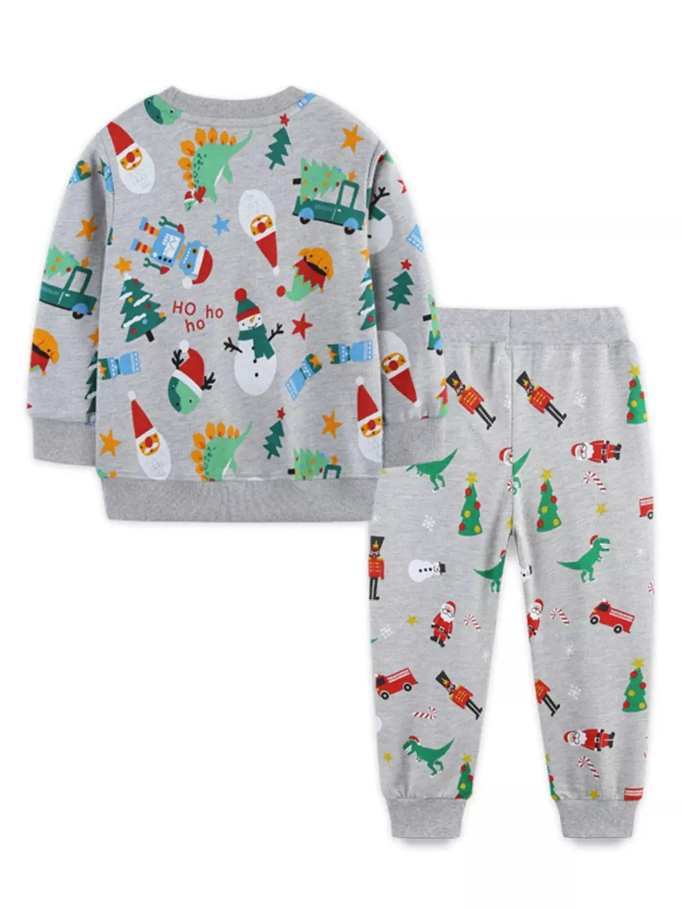 Children's Christmas Print Round Neck Top and Pants Set Simply Love