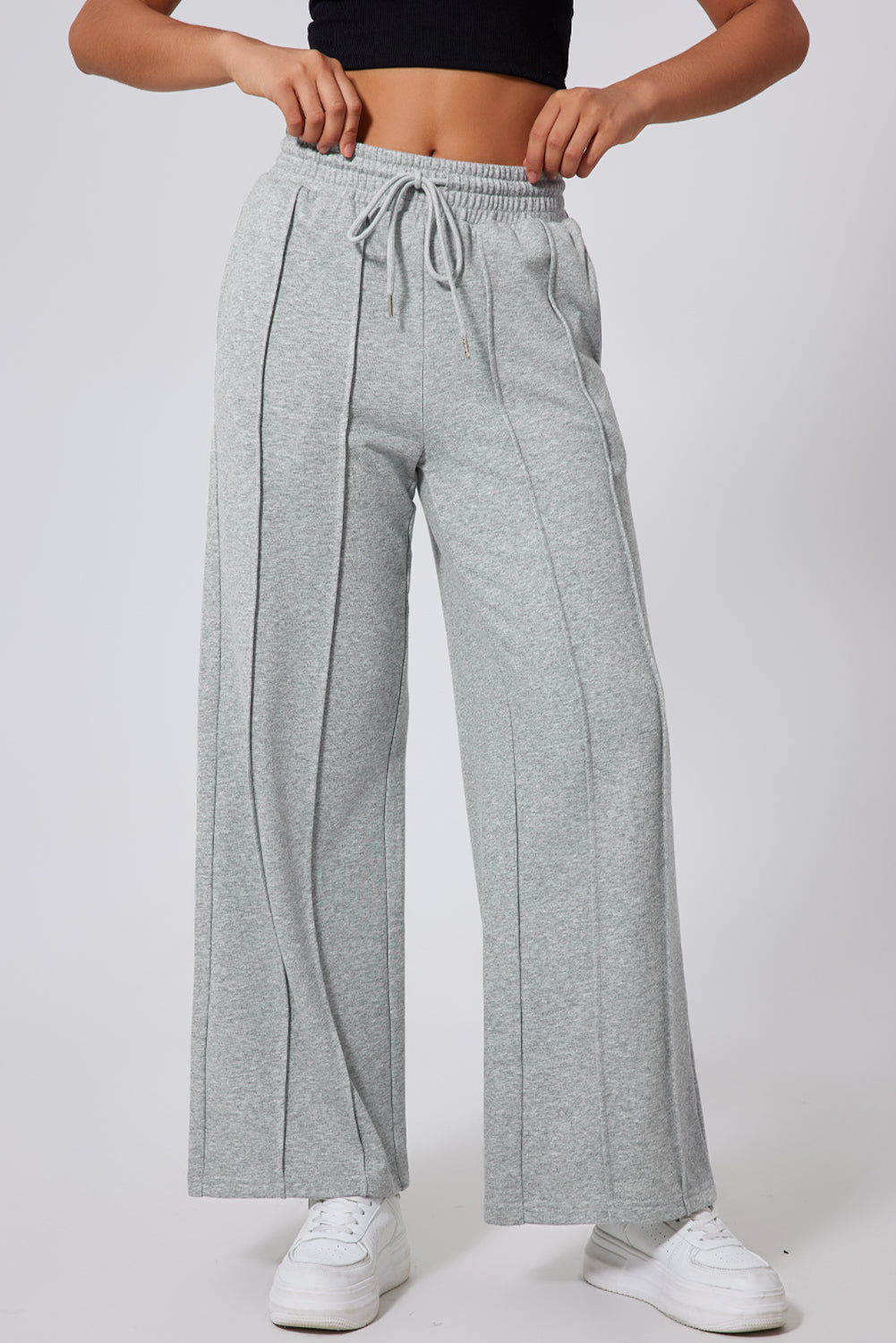 Chic gray wide leg sweatpants