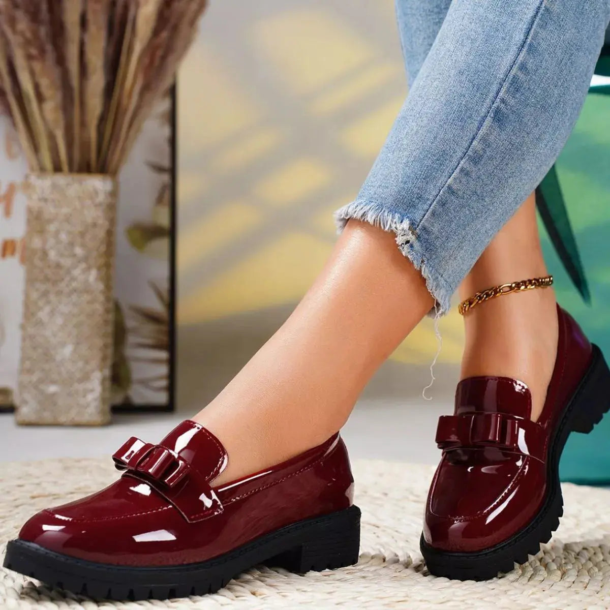 Round Toe Bow Loafers Simply Love