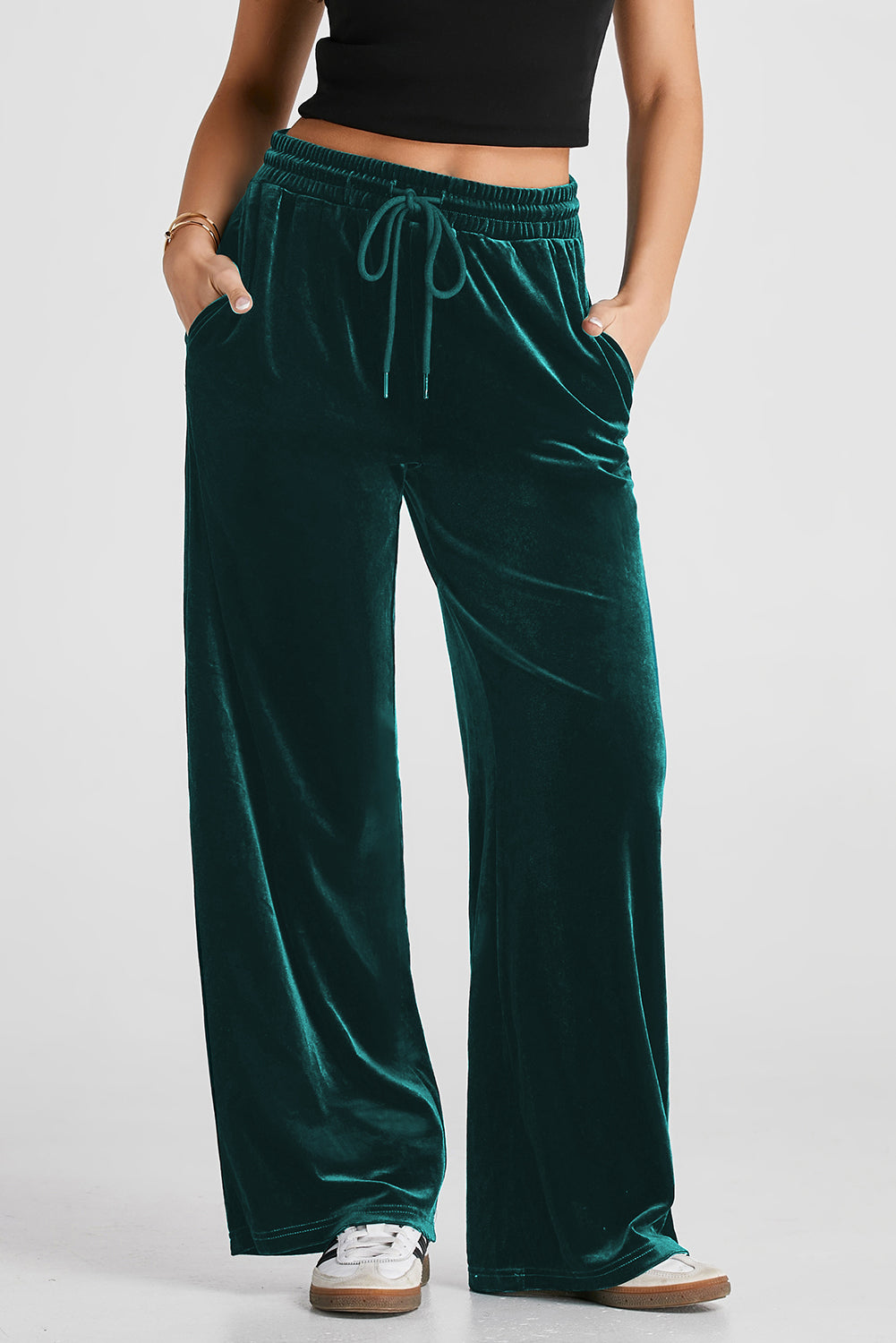 Evergreen wide leg pants - drawstring waist