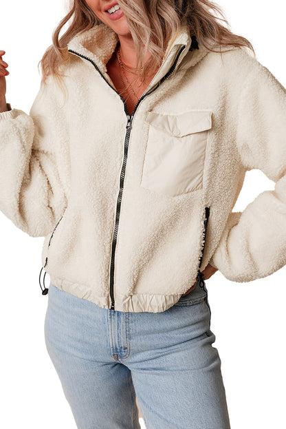 Cozy Jet Stream Sherpa hoodie with pockets