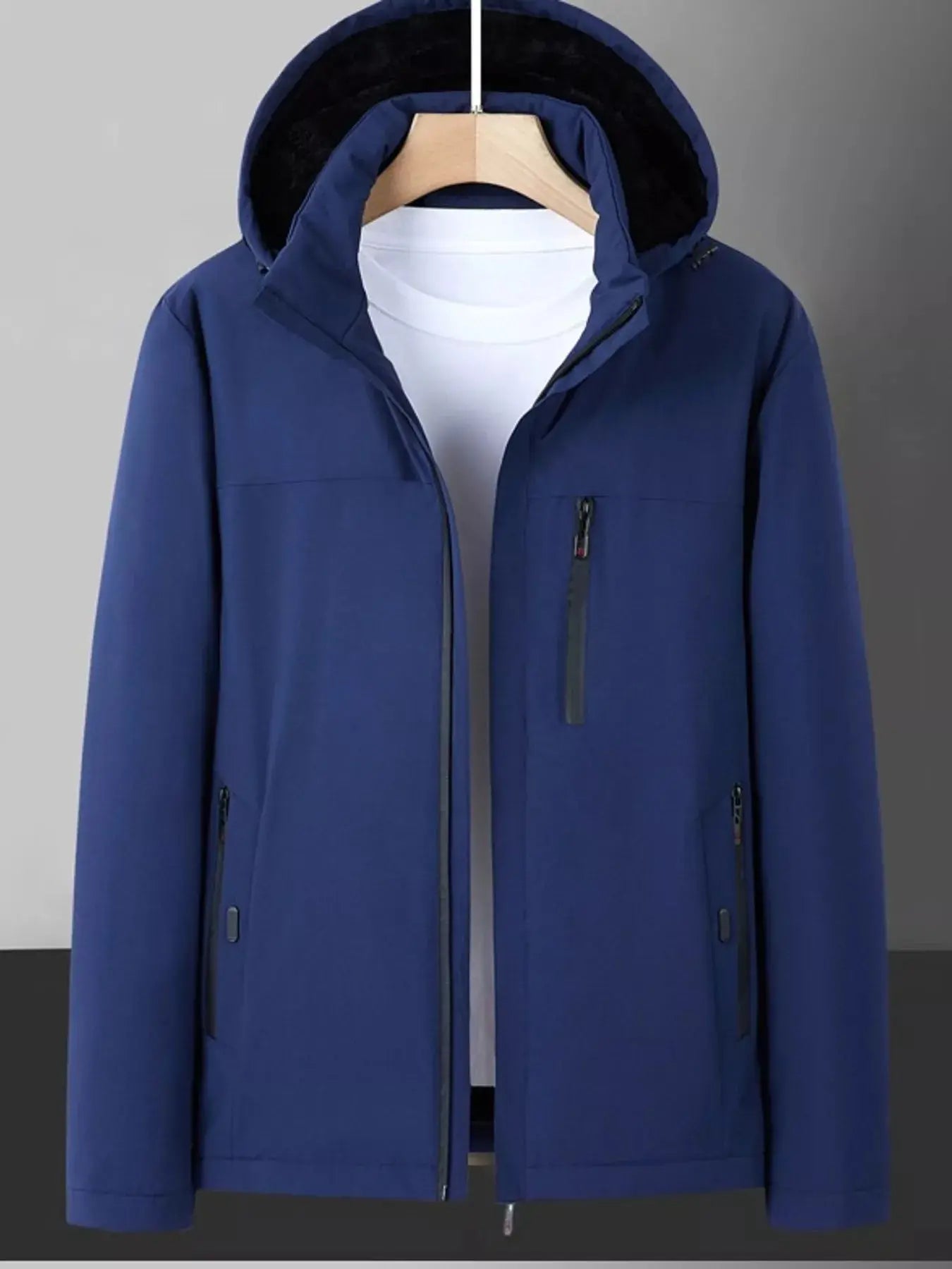 Men's Plus Size Warm Fleece Lined Hooded Winter Coat Simply Love