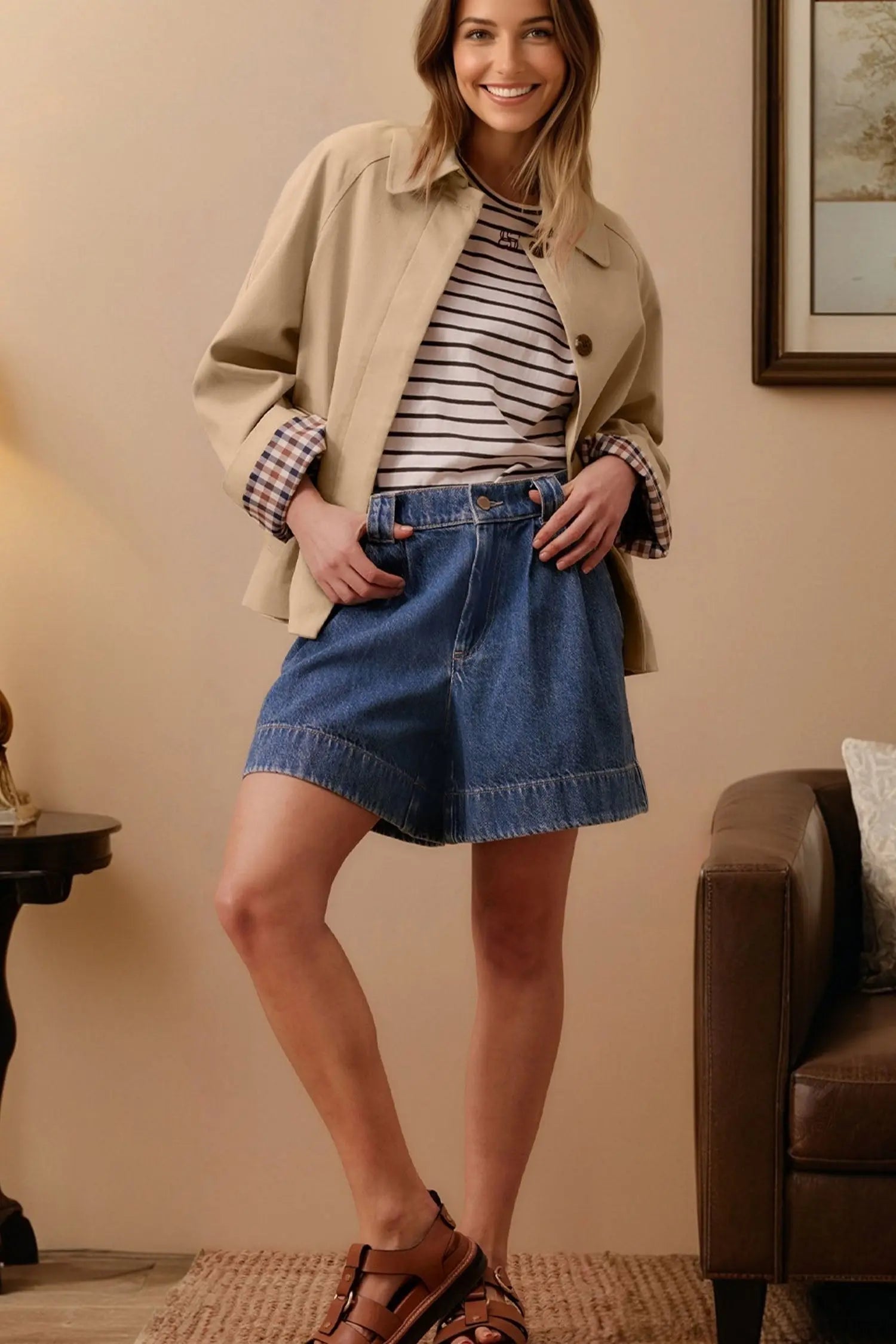 Parchment Plaid Liner Patchwork Single Breasted Trench Coat For Women Dear-Lover Dropshipping