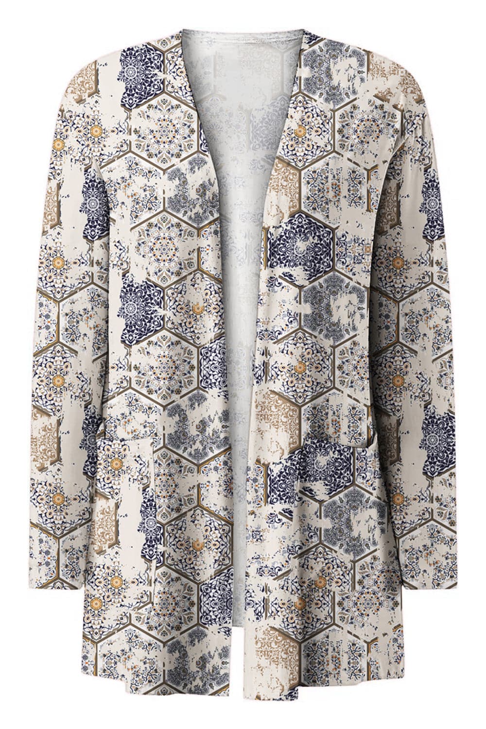 Printed Long Sleeve Cardigan.