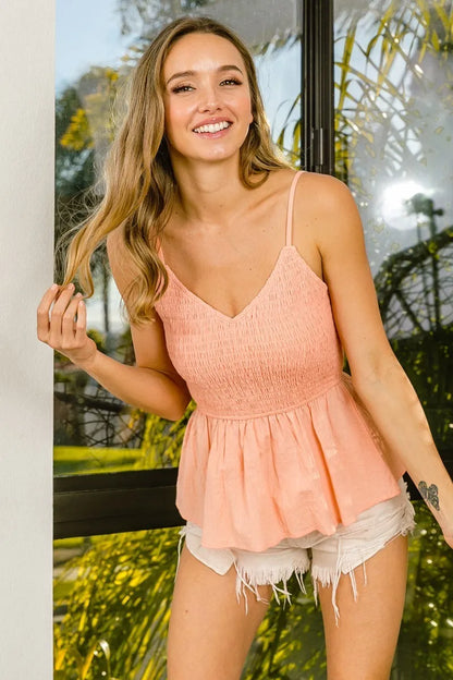 BiBi Eyelet Woven Sleeveless Elasticized Top - Love Salve 