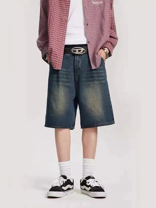 Men's Plus Size Vintage Wash Denim Shorts Simply Love