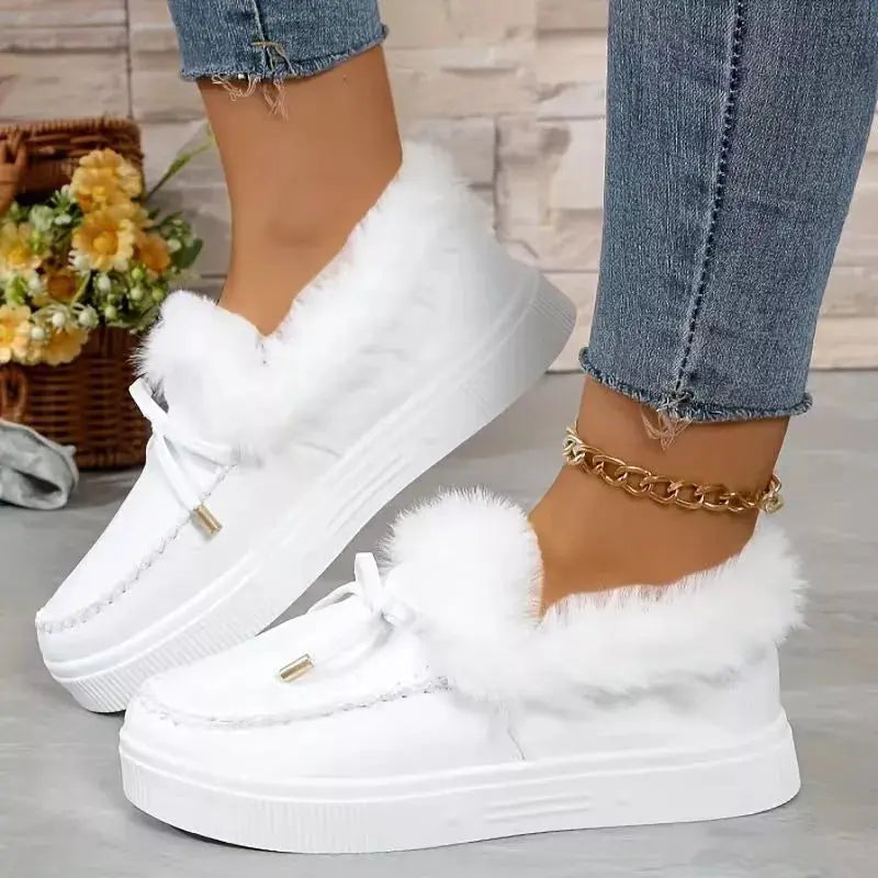 Fuzzy Round Toe Slip-Ons Simply Love