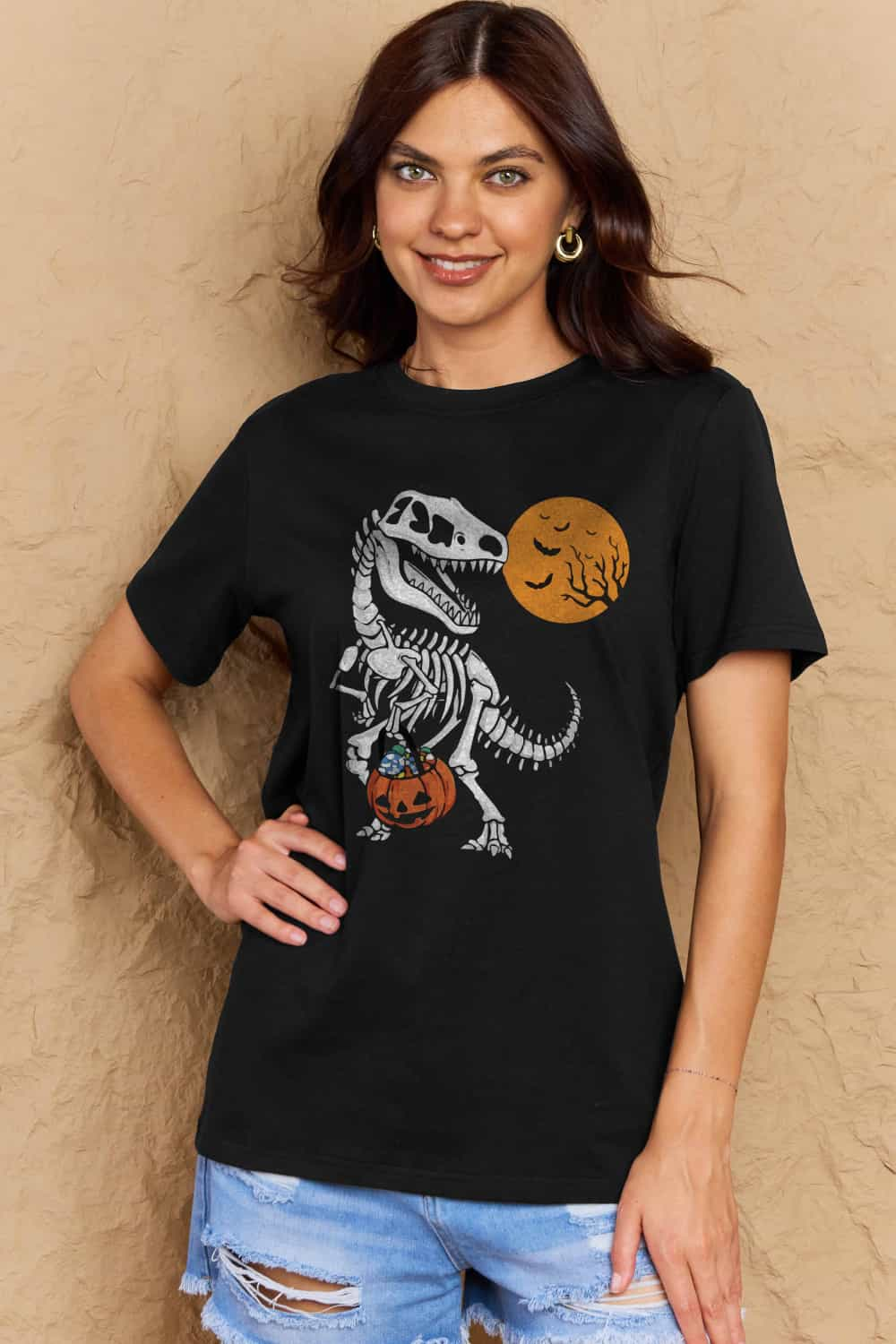 Dinosaur skeleton cotton tee