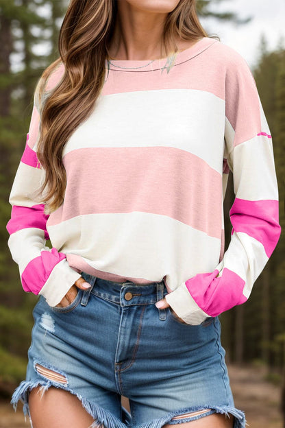 Colorful block long sleeve tee