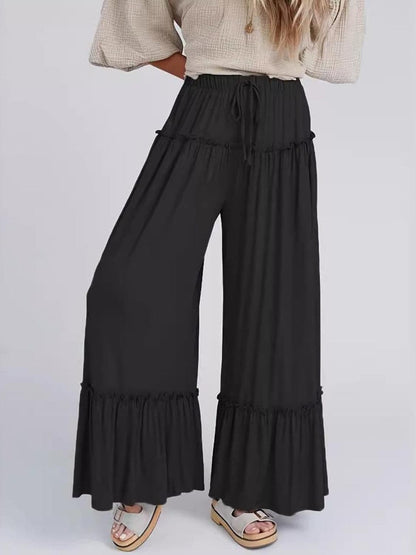 Chic frill wide leg trousers for every occasion