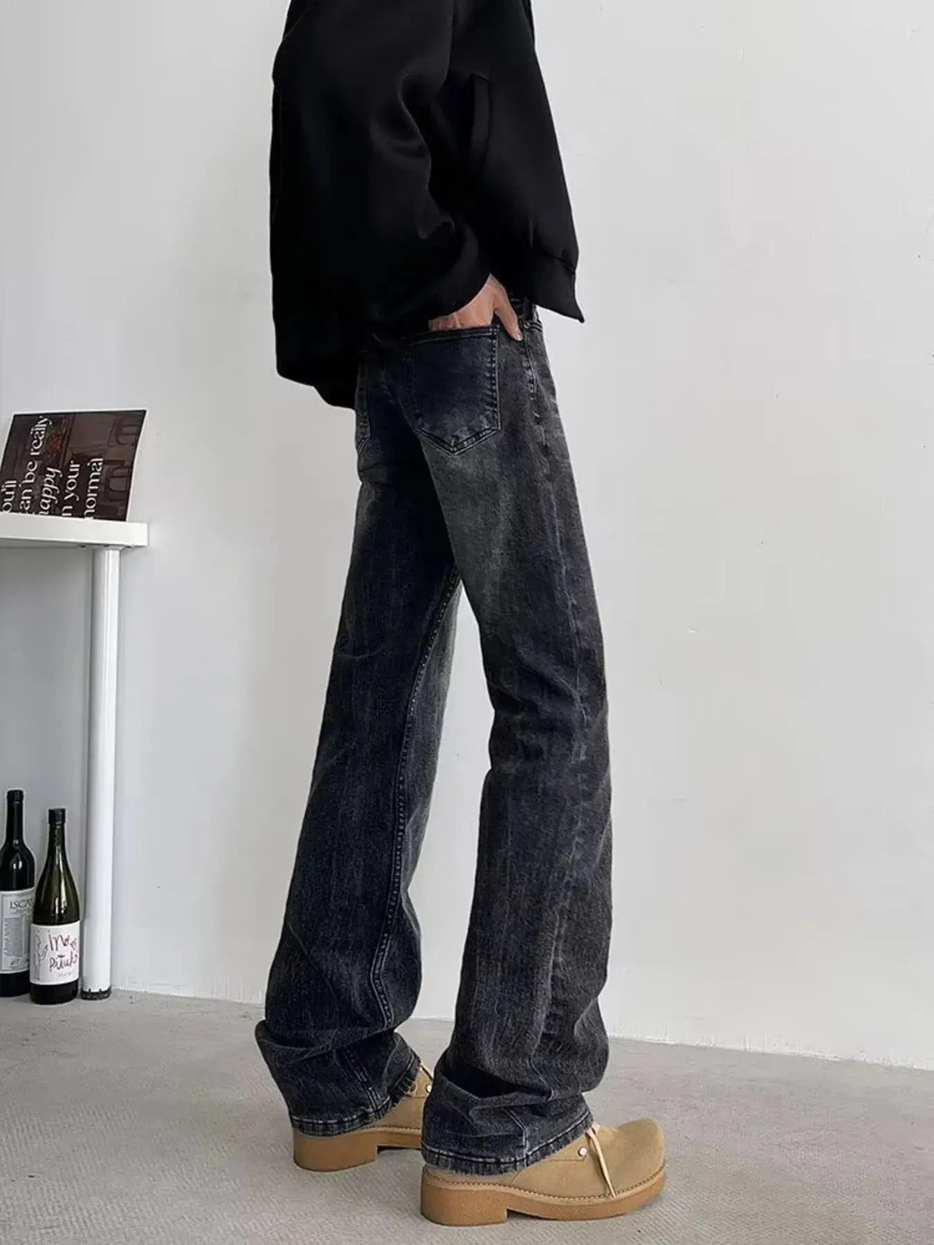 Men's Full Size Vintage Wash Flare Jeans Plus Size Simply Love