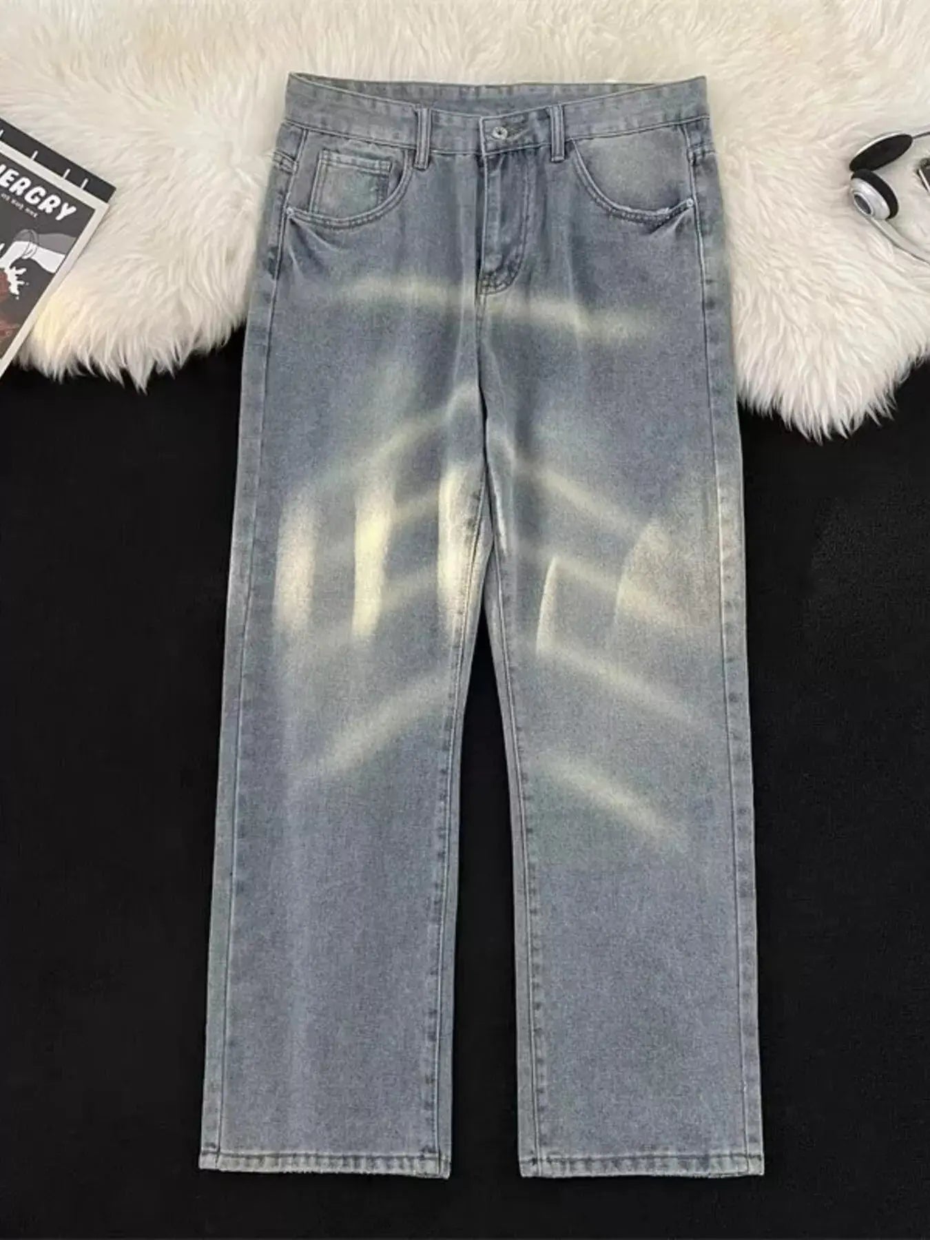 Men's Full Size Vintage Wash Wide Leg Jeans Plus Size Simply Love