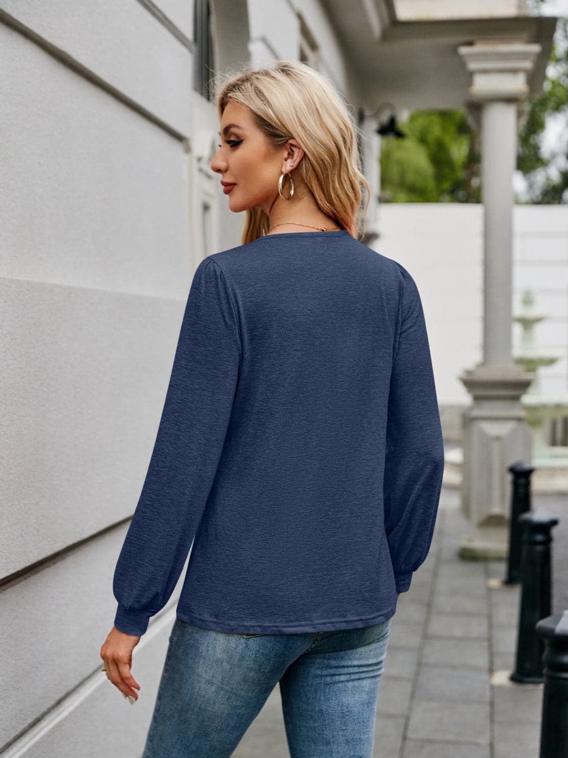 V-Neck Long Sleeve T-Shirt.