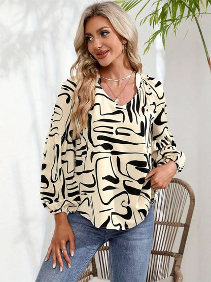 Chic Sheer Notched Sleeve Blouse