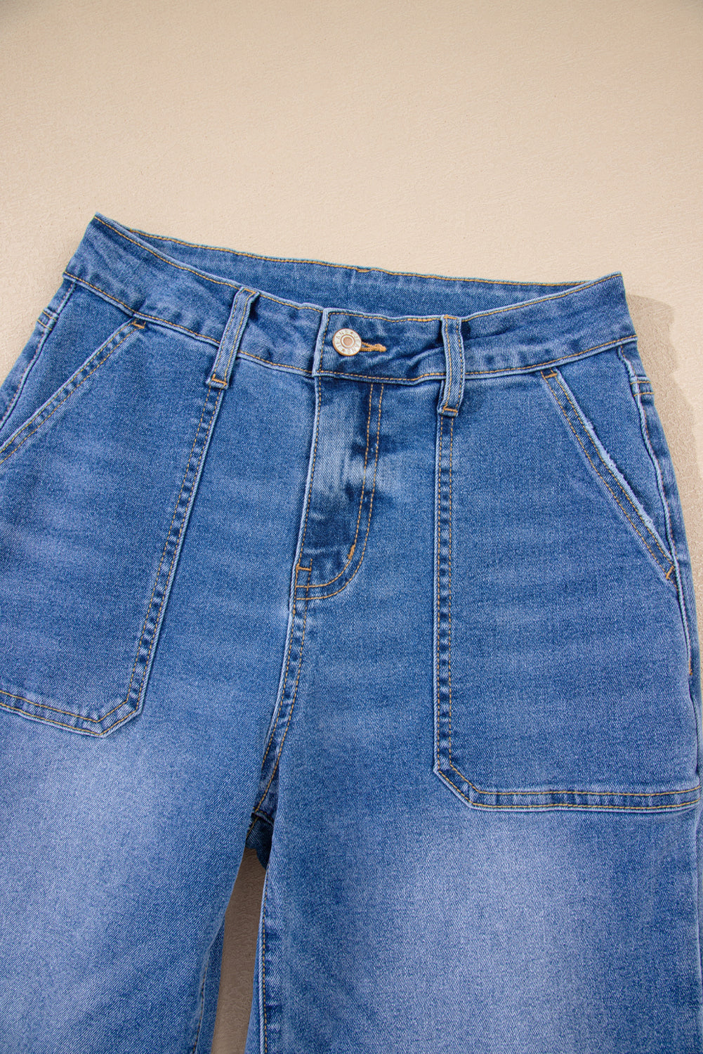 Sky Blue Cropped High Rise Wide Leg Jeans Love Salve