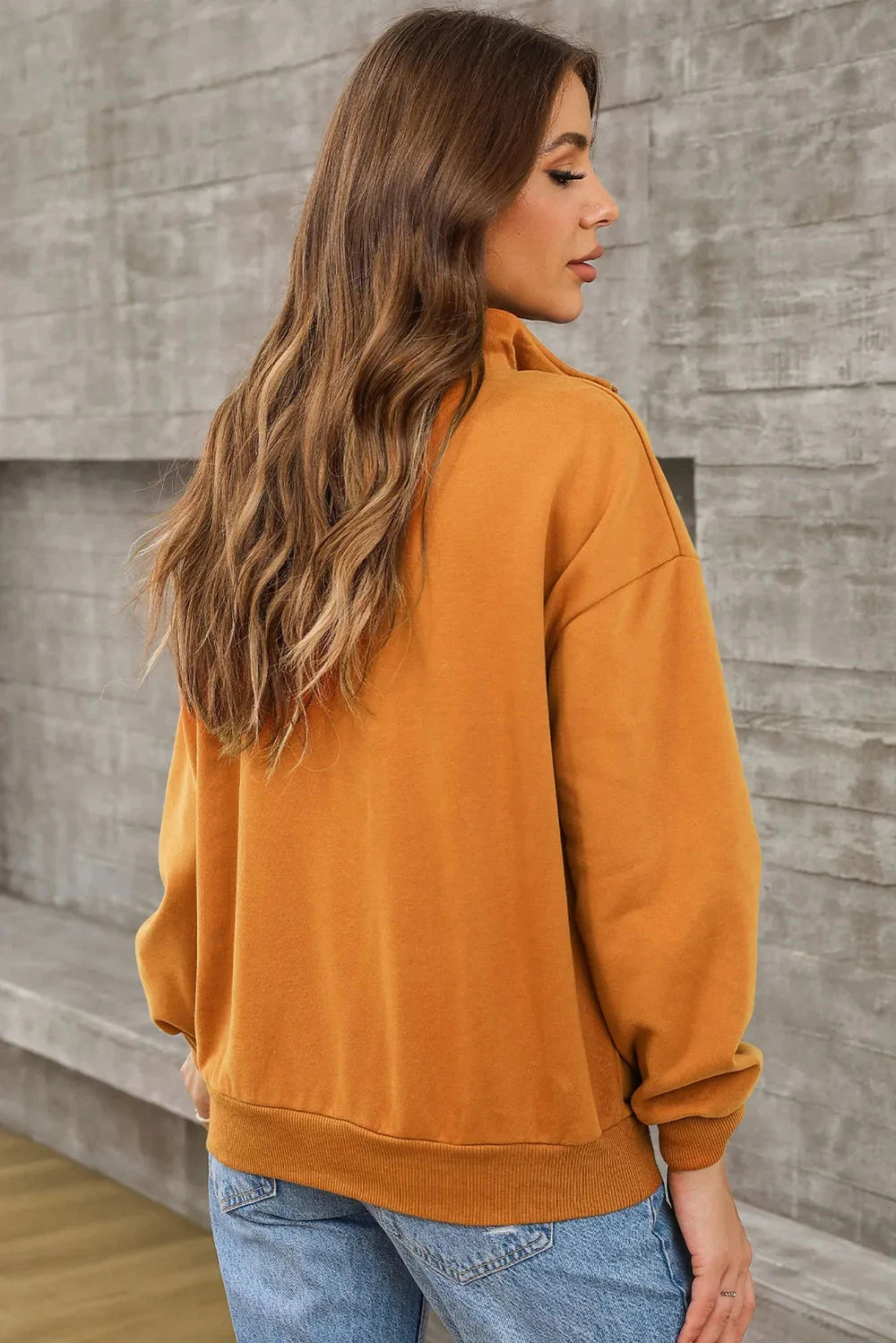 Quarter Zip Dropped Shoulder Sweatshirt Coco’s Tee Boutique