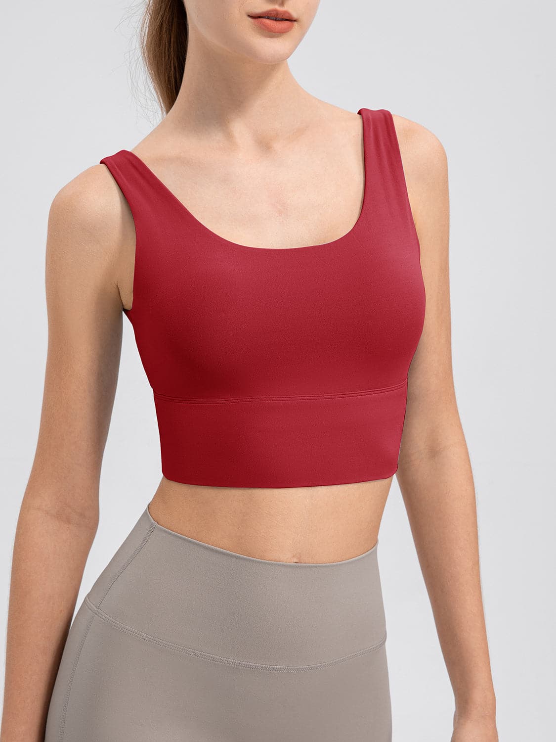 Scoop Neck Wide Strap Active Tank.