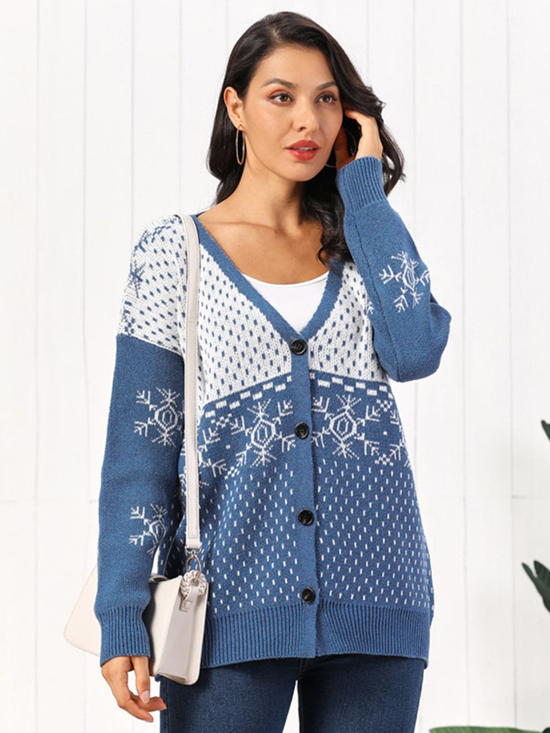 Snowflake Button Down Cardigan.