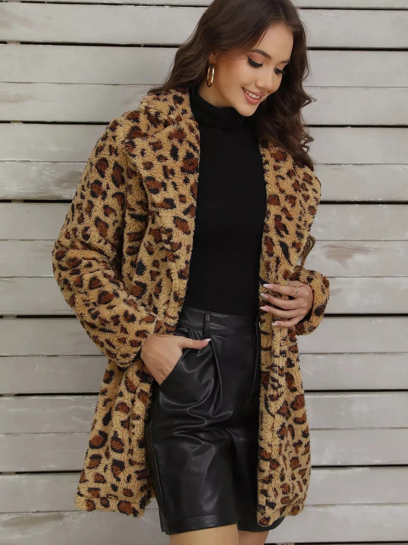 Leopard Fuzzy Teddy Coat Simply Love
