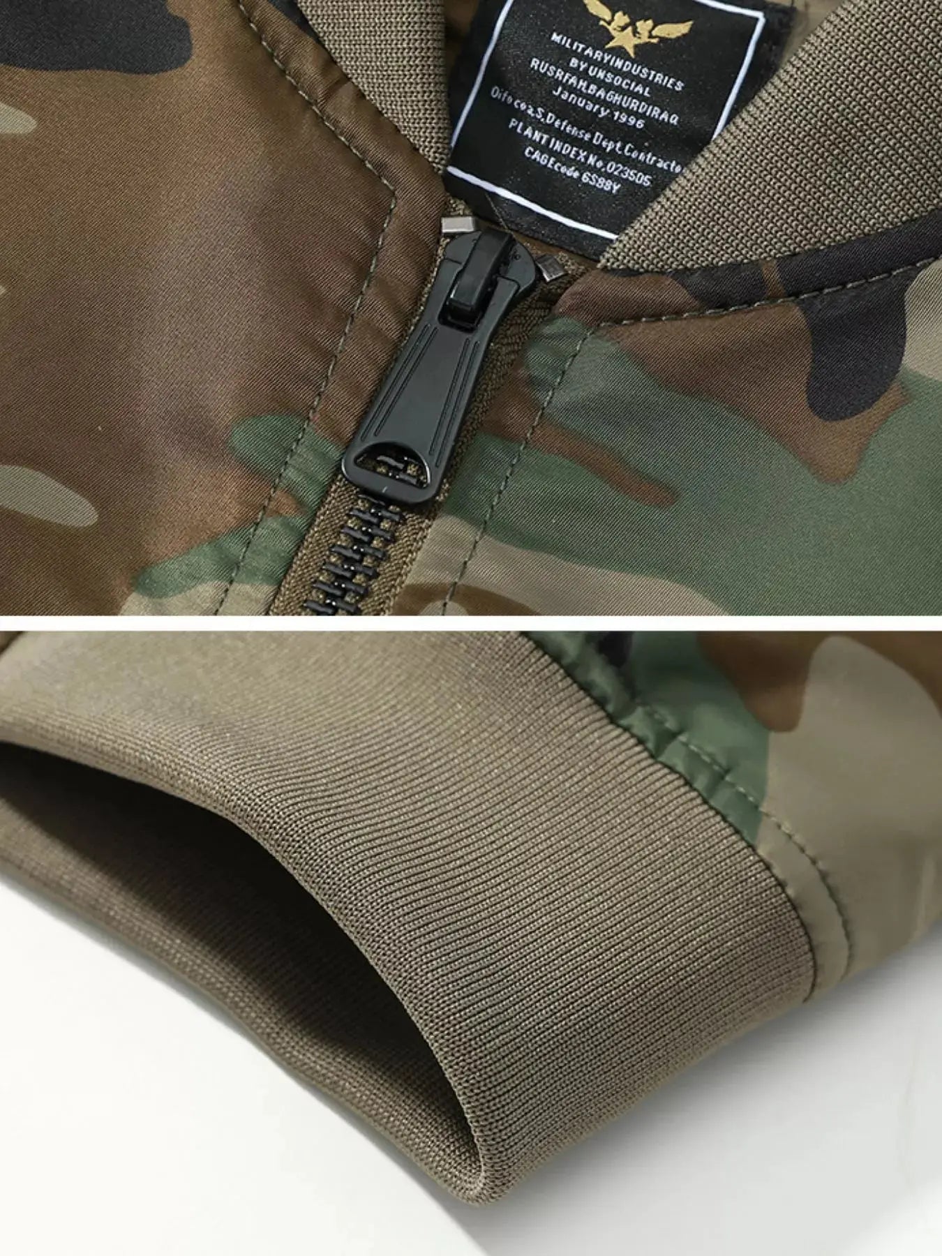 Men's Plus Size Zip Up Camouflage Bomber Jacket Simply Love