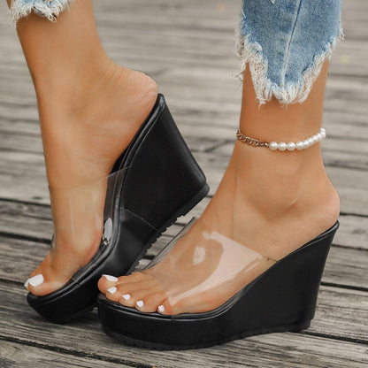 Open Toe Wedge Sandals.