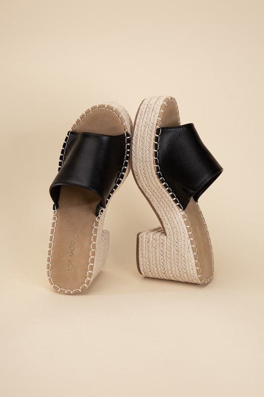 LOCK-1 Espadrille Mule Heels.