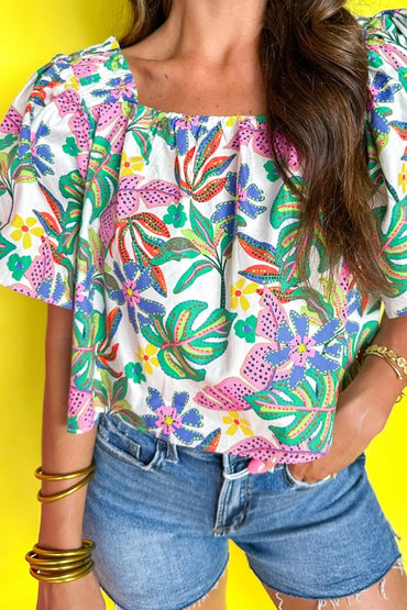 Simply Love: Puff Sleeve Square Neck Blouse